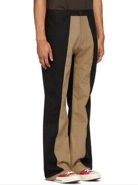 Youths In Balaclava Cotton Trousers Men Slim Fit Size L Distressed Black Brown